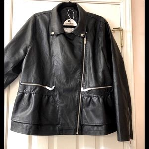 Ladies faux leather jacket -Black ladies (L)